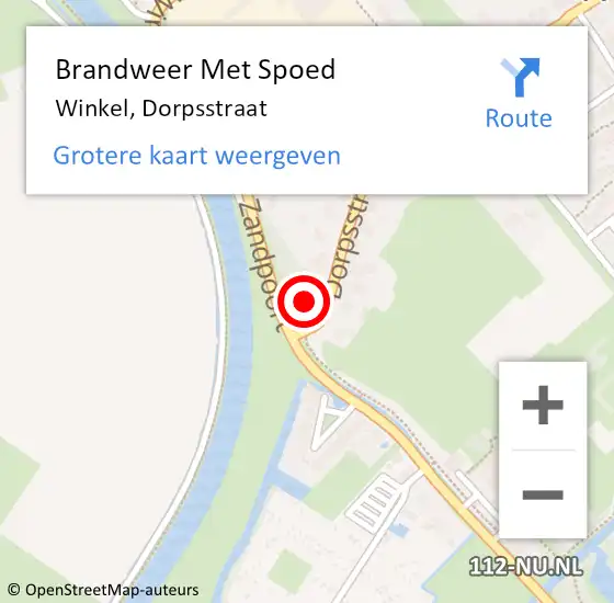 Locatie op kaart van de 112 melding: Brandweer Met Spoed Naar Winkel, Dorpsstraat op 31 augustus 2023 15:33