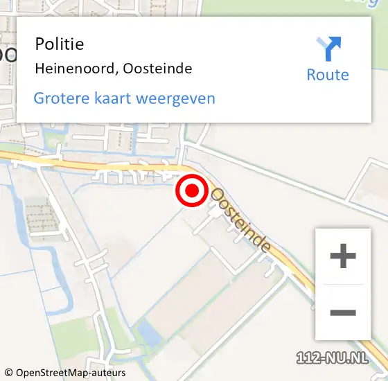 Locatie op kaart van de 112 melding: Politie Heinenoord, Oosteinde op 31 augustus 2023 16:03