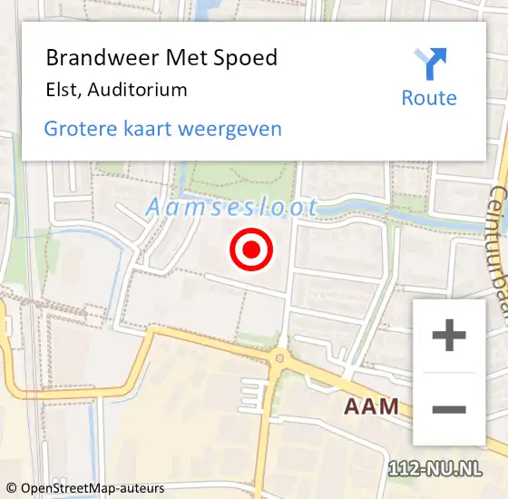 Locatie op kaart van de 112 melding: Brandweer Met Spoed Naar Elst, Auditorium op 31 augustus 2023 17:12