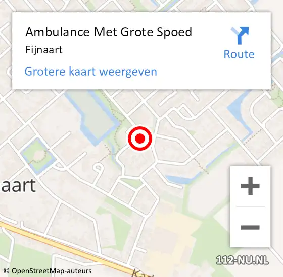 Locatie op kaart van de 112 melding: Ambulance Met Grote Spoed Naar Fijnaart op 31 augustus 2023 17:16