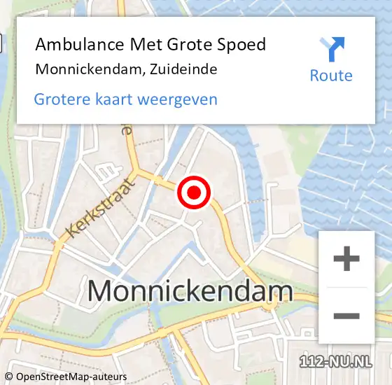 Locatie op kaart van de 112 melding: Ambulance Met Grote Spoed Naar Monnickendam, Zuideinde op 31 augustus 2023 17:30
