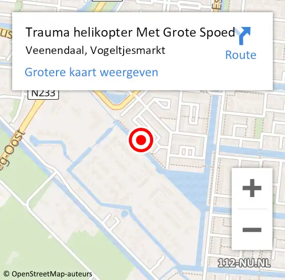 Locatie op kaart van de 112 melding: Trauma helikopter Met Grote Spoed Naar Veenendaal, Vogeltjesmarkt op 31 augustus 2023 17:55