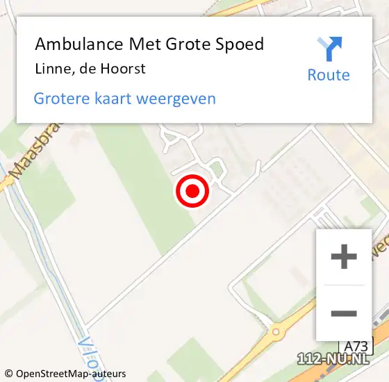 Locatie op kaart van de 112 melding: Ambulance Met Grote Spoed Naar Linne, de Hoorst op 31 augustus 2023 17:58