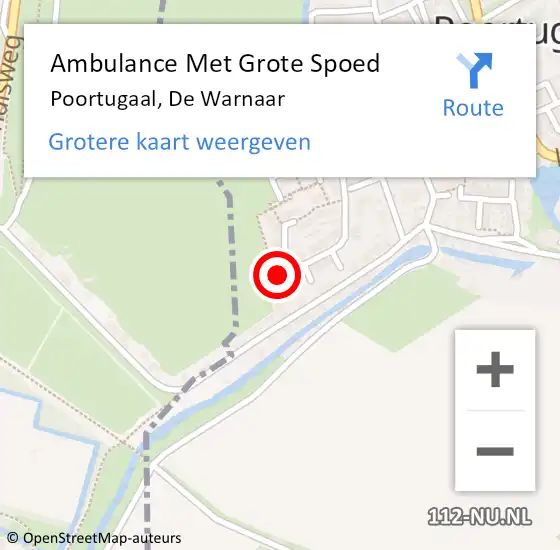 Locatie op kaart van de 112 melding: Ambulance Met Grote Spoed Naar Poortugaal, De Warnaar op 31 augustus 2023 19:55