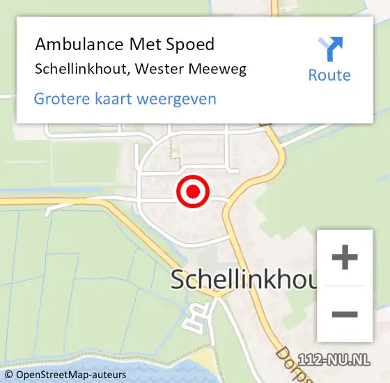 Locatie op kaart van de 112 melding: Ambulance Met Spoed Naar Schellinkhout, Wester Meeweg op 31 augustus 2023 20:14