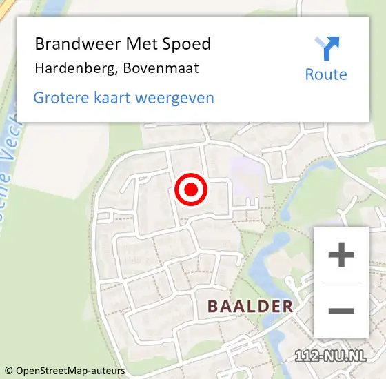 Locatie op kaart van de 112 melding: Brandweer Met Spoed Naar Hardenberg, Bovenmaat op 31 augustus 2023 20:37