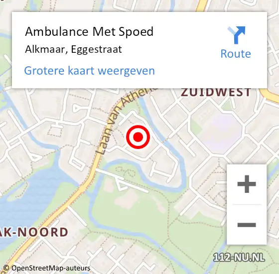 Locatie op kaart van de 112 melding: Ambulance Met Spoed Naar Alkmaar, Eggestraat op 31 augustus 2023 21:15