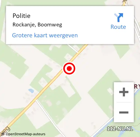 Locatie op kaart van de 112 melding: Politie Rockanje, Boomweg op 31 augustus 2023 22:31