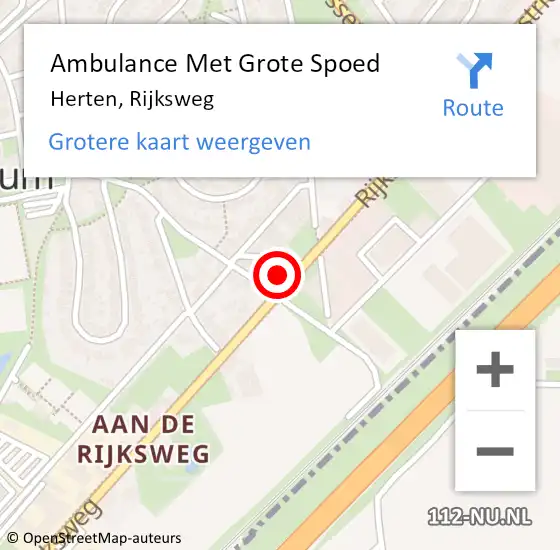 Locatie op kaart van de 112 melding: Ambulance Met Grote Spoed Naar Herten, Rijksweg op 1 september 2023 03:31