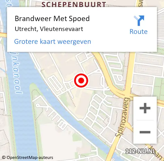 Locatie op kaart van de 112 melding: Brandweer Met Spoed Naar Utrecht, Vleutensevaart op 1 september 2023 06:07