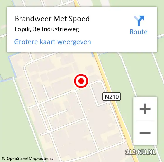 Locatie op kaart van de 112 melding: Brandweer Met Spoed Naar Lopik, 3e Industrieweg op 1 september 2023 08:42