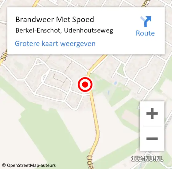 Locatie op kaart van de 112 melding: Brandweer Met Spoed Naar Berkel-Enschot, Udenhoutseweg op 1 september 2023 11:14