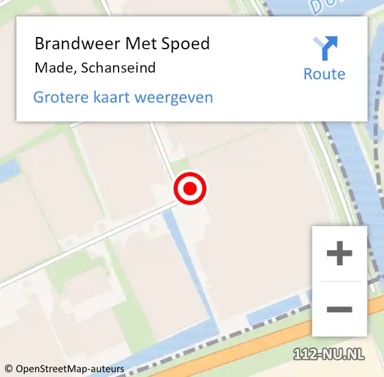 Locatie op kaart van de 112 melding: Brandweer Met Spoed Naar Made, Schanseind op 1 september 2023 11:24