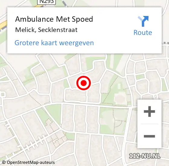 Locatie op kaart van de 112 melding: Ambulance Met Spoed Naar Melick, Secklenstraat op 1 september 2023 12:05