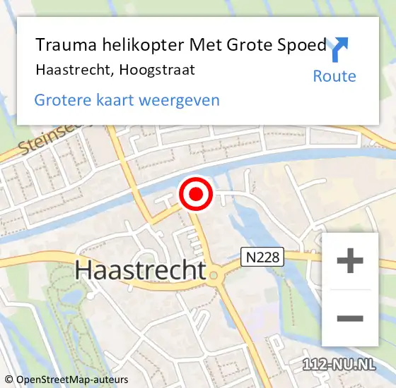 Locatie op kaart van de 112 melding: Trauma helikopter Met Grote Spoed Naar Haastrecht, Hoogstraat op 1 september 2023 12:15