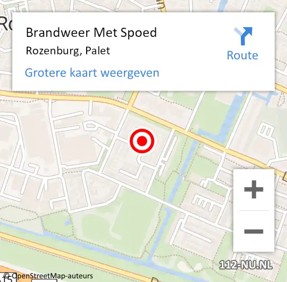 Locatie op kaart van de 112 melding: Brandweer Met Spoed Naar Rozenburg, Palet op 1 september 2023 12:44