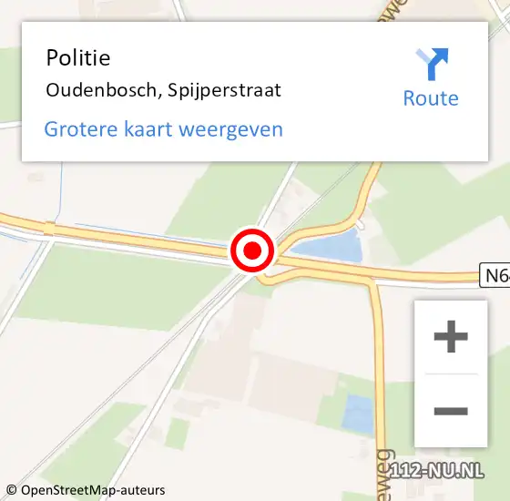Locatie op kaart van de 112 melding: Politie Oudenbosch, Spijperstraat op 1 september 2023 13:09