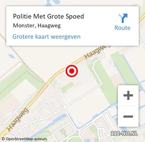 Locatie op kaart van de 112 melding: Politie Met Grote Spoed Naar Monster, Haagweg op 1 september 2023 14:38