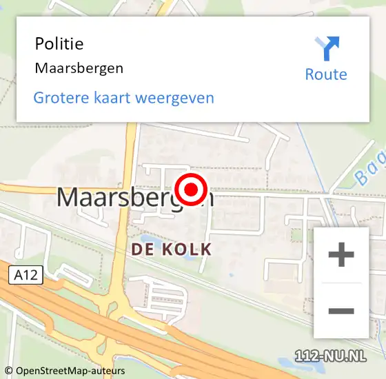 Locatie op kaart van de 112 melding: Politie Maarsbergen op 1 september 2023 15:09