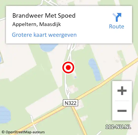 Locatie op kaart van de 112 melding: Brandweer Met Spoed Naar Appeltern, Maasdijk op 1 september 2023 15:23