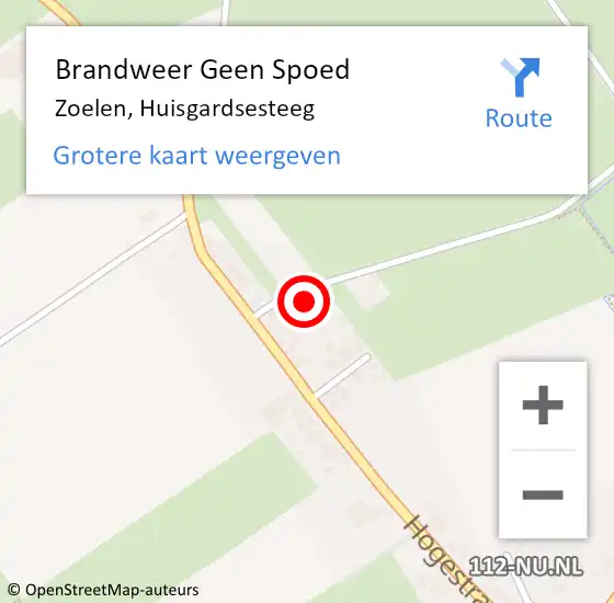 Locatie op kaart van de 112 melding: Brandweer Geen Spoed Naar Zoelen, Huisgardsesteeg op 1 september 2023 15:50