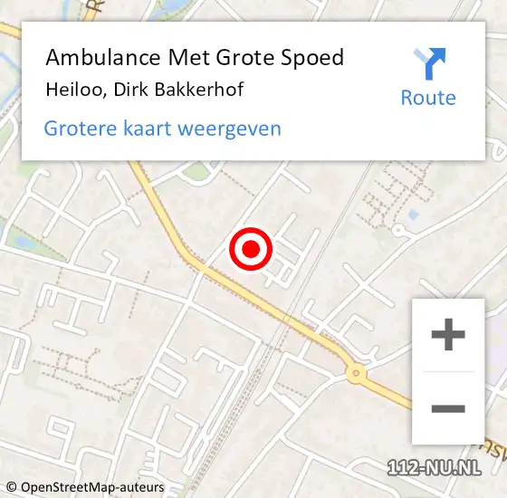 Locatie op kaart van de 112 melding: Ambulance Met Grote Spoed Naar Heiloo, Dirk Bakkerhof op 1 september 2023 16:12