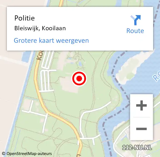 Locatie op kaart van de 112 melding: Politie Bleiswijk, Kooilaan op 1 september 2023 16:13