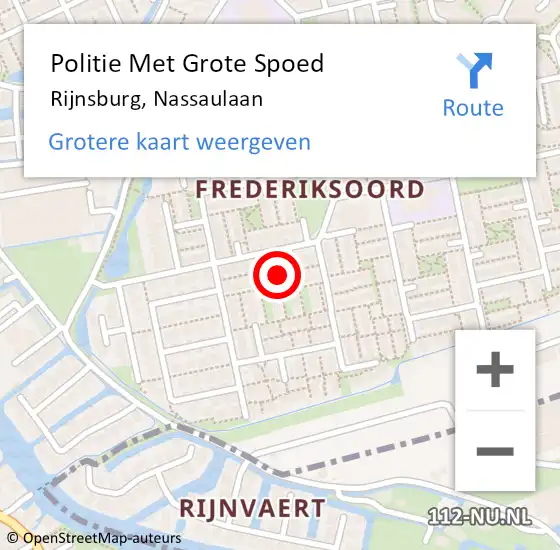 Locatie op kaart van de 112 melding: Politie Met Grote Spoed Naar Rijnsburg, Nassaulaan op 1 september 2023 16:52