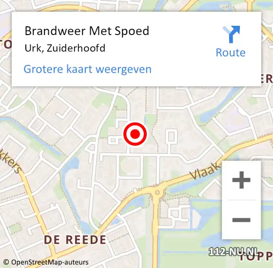 Locatie op kaart van de 112 melding: Brandweer Met Spoed Naar Urk, Zuiderhoofd op 1 september 2023 17:16