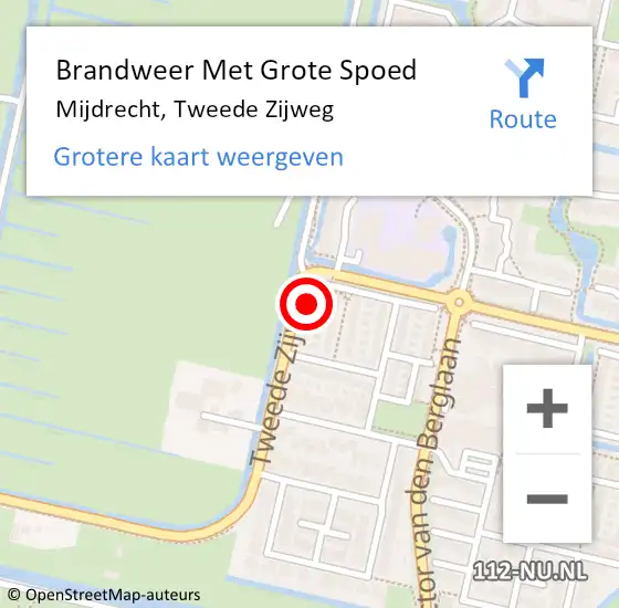 Locatie op kaart van de 112 melding: Brandweer Met Grote Spoed Naar Mijdrecht, Tweede Zijweg op 1 september 2023 17:58