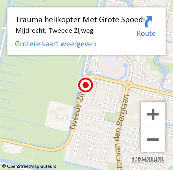 Locatie op kaart van de 112 melding: Trauma helikopter Met Grote Spoed Naar Mijdrecht, Tweede Zijweg op 1 september 2023 18:04