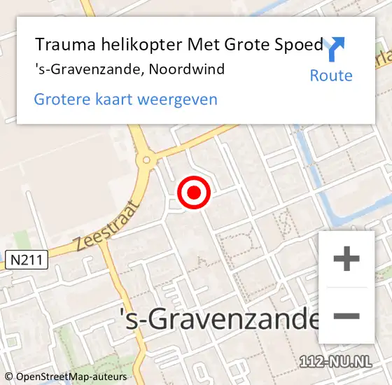 Locatie op kaart van de 112 melding: Trauma helikopter Met Grote Spoed Naar 's-Gravenzande, Noordwind op 1 september 2023 20:46