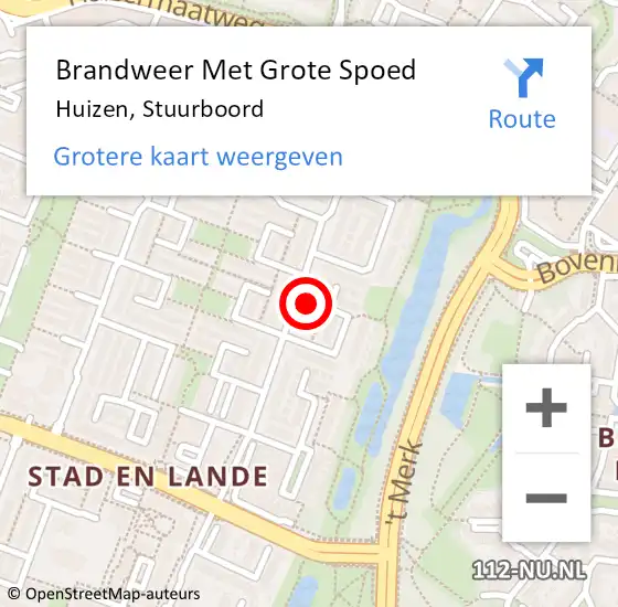 Locatie op kaart van de 112 melding: Brandweer Met Grote Spoed Naar Huizen, Stuurboord op 1 september 2023 20:54