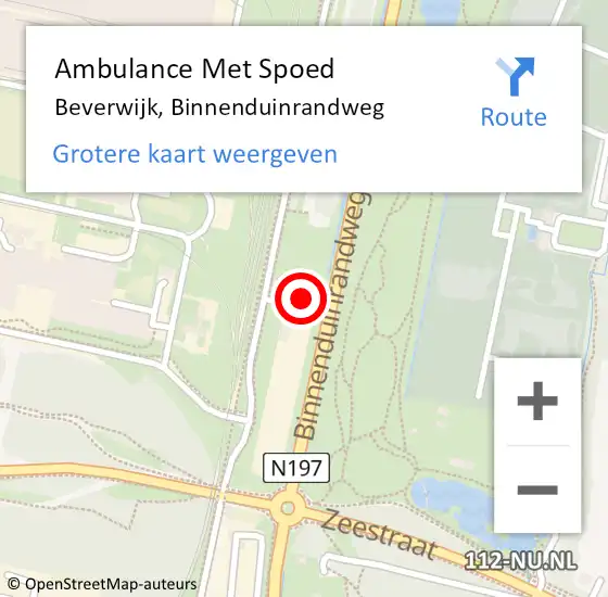 Locatie op kaart van de 112 melding: Ambulance Met Spoed Naar Beverwijk, Binnenduinrandweg op 1 september 2023 22:41