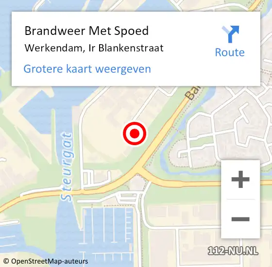 Locatie op kaart van de 112 melding: Brandweer Met Spoed Naar Werkendam, Ir Blankenstraat op 1 september 2023 22:49