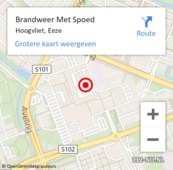 Locatie op kaart van de 112 melding: Brandweer Met Spoed Naar Hoogvliet, Eeze op 1 september 2023 23:58