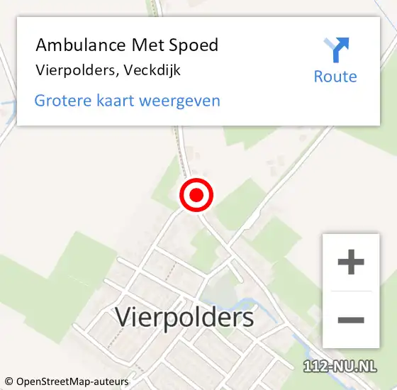 Locatie op kaart van de 112 melding: Ambulance Met Spoed Naar Vierpolders, Veckdijk op 2 september 2023 01:12