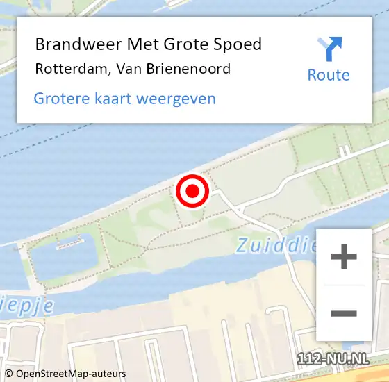 Locatie op kaart van de 112 melding: Brandweer Met Grote Spoed Naar Rotterdam, Van Brienenoord op 2 september 2023 02:18