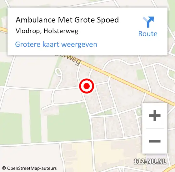 Locatie op kaart van de 112 melding: Ambulance Met Grote Spoed Naar Vlodrop, Holsterweg op 2 september 2023 02:27