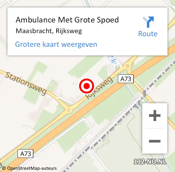 Locatie op kaart van de 112 melding: Ambulance Met Grote Spoed Naar Maasbracht, Rijksweg op 2 september 2023 06:29