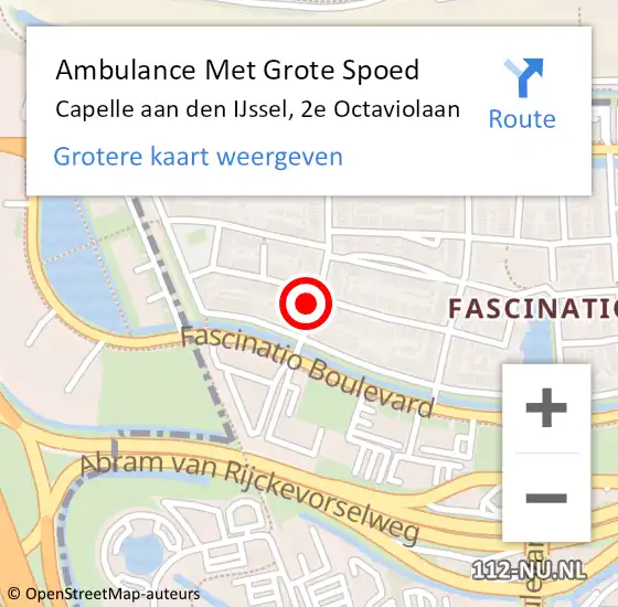 Locatie op kaart van de 112 melding: Ambulance Met Grote Spoed Naar Capelle aan den IJssel, 2e Octaviolaan op 2 september 2023 09:13