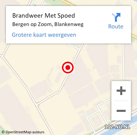 Locatie op kaart van de 112 melding: Brandweer Met Spoed Naar Bergen op Zoom, Blankenweg op 2 september 2023 09:27