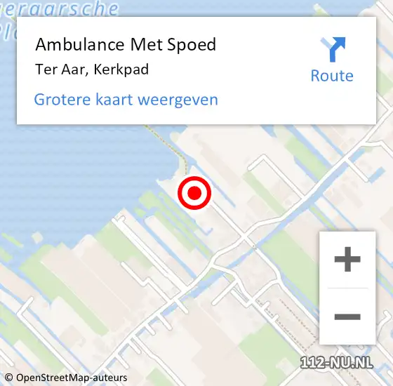 Locatie op kaart van de 112 melding: Ambulance Met Spoed Naar Ter Aar, Kerkpad op 2 september 2023 09:47