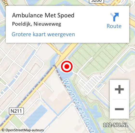 Locatie op kaart van de 112 melding: Ambulance Met Spoed Naar Den Haag, Nieuweweg op 2 september 2023 09:53