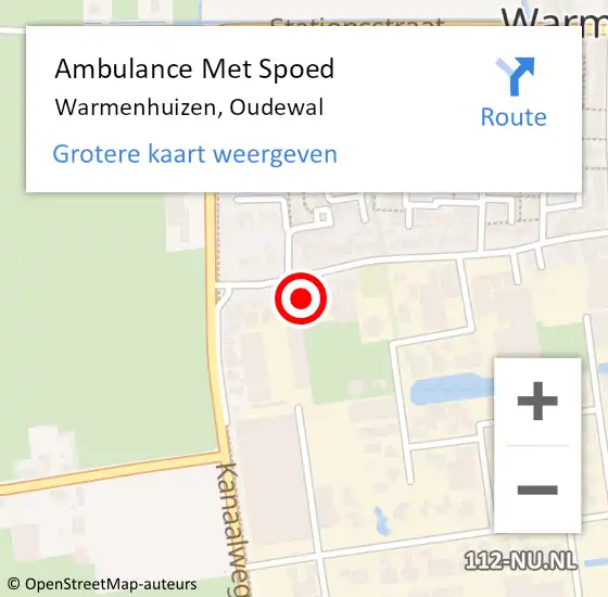 Locatie op kaart van de 112 melding: Ambulance Met Spoed Naar Warmenhuizen, Oudewal op 2 september 2023 11:40
