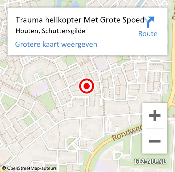 Locatie op kaart van de 112 melding: Trauma helikopter Met Grote Spoed Naar Houten, Schuttersgilde op 2 september 2023 12:15