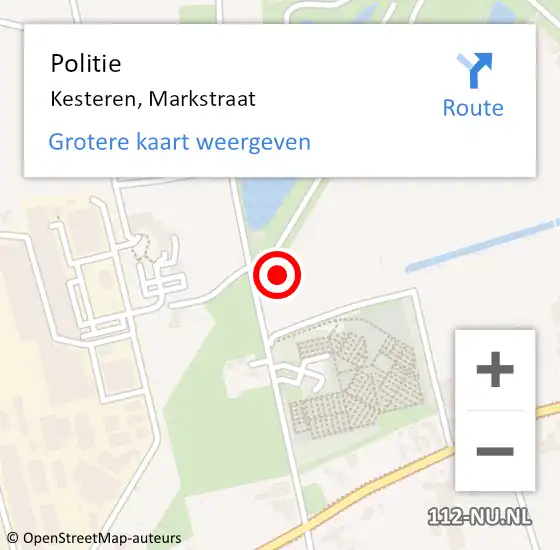 Locatie op kaart van de 112 melding: Politie Kesteren, Markstraat op 2 september 2023 12:39