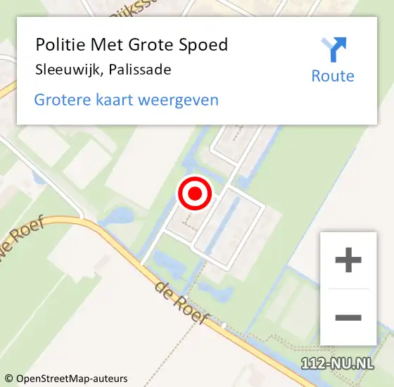 Locatie op kaart van de 112 melding: Politie Met Grote Spoed Naar Sleeuwijk, Palissade op 2 september 2023 12:45