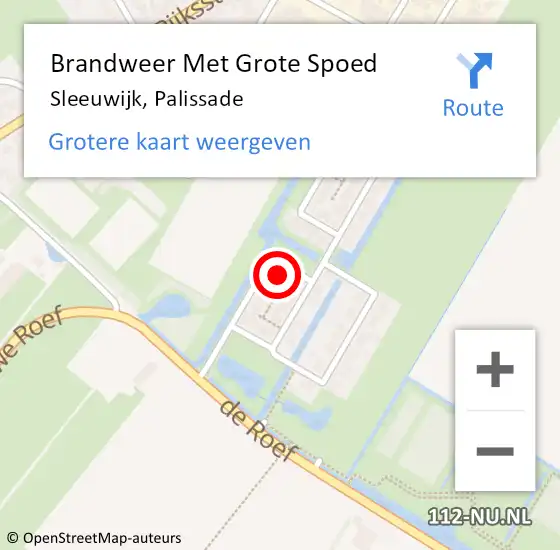 Locatie op kaart van de 112 melding: Brandweer Met Grote Spoed Naar Sleeuwijk, Palissade op 2 september 2023 13:04