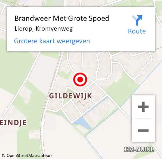 Locatie op kaart van de 112 melding: Brandweer Met Grote Spoed Naar Lierop, Kromvenweg op 2 september 2023 13:17